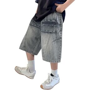 Baby Boys and Toddler Jeans Classic Y2k Denim Pant Bermuda Summer Trousers Trendy Stretchy Outfits with Pockets