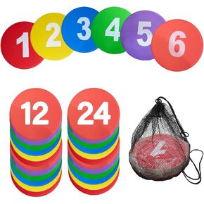 9 Inch Spot Markers Multicolor Number Football Yard Markers Anti-Slip Floor Spot Markers for Soccer Training in Kuwait