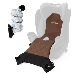 Premium Convertible Car Seat Cooler – AC-Powered Cooling Pad with Built-in Fans, Universal Fit for Car Seats, Boosters & Strollers, Plug & Play, for Kids 3–10 Years, Wood/Elephant