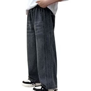Baby and Toddler Boys'Jeans Stretch Casual Trousers Baggy Wide Leg Pants Fashion Y2k Denim Pant with Pockets