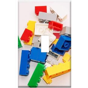 Switch Plate Outlet Cover - Toys Bricks Game Child Colorful Childhood