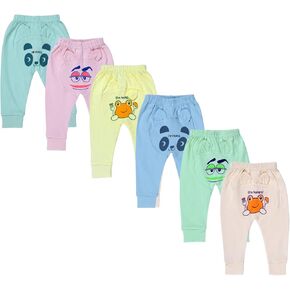 Unisex Light Colors Cotton Diaper Pyjama for Toddlers/Kids with Prints at The Back, Multicolor