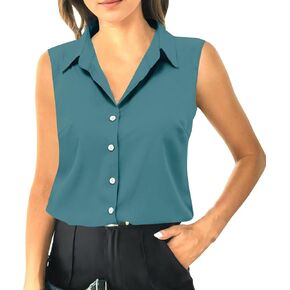 Tank Top for Women Sleeveless Lapel Tunic Tops Button Down Solid Color Summer Tank Tops Casual Trendy T Shirts