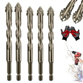 Vrsgs Drill Bits, Vrsgs Magnetic Drill Bits, High-Strength Eccentric Twist Drill Bit, Four Blade Serrated Eccentric Drill Bit, High Magnetic Screwdriver DrillBit Set (6Pcs(4/5/6/8/10/12))