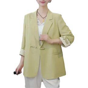 Women Blazer Jacket Spring Summer Korean Thin Three-Quarter Sleeve Suit Ladies Slim Wild Blazers in Kuwait