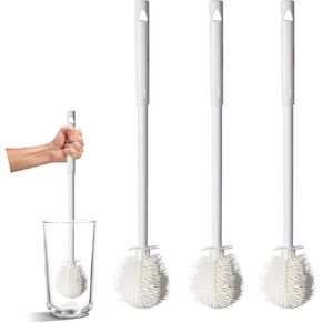 All Angle Bottle Brush Silicone Narrow Neck Cleaner 360 - Degree Design Long Handle for Washing Pots Dishes Cups Baby Bottles (1Pcs)