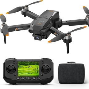 F205 Drone with 2.4" Screen, Brushless Motor FPV Drone with Camera for Adult, Auto-Hover, Gesture Control, 8GB SD Card with Card Reader, One-Key Start for Beginner