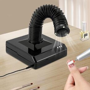 Nail Dust Collector, 60W Dental Polishing Dust Collector with Fan and LED Dual Function Low Noise Dust Suction Machine with Large Caliber Vacuum Cleaner Hose(2.4 In) for Dental Lab Nail Salon (White)