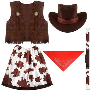 Ramede Cowgirl Costume for Women Girl Halloween Cosplay Western Cowgirl Theme Party Supplies Cowgirl Outfits Set Adult in Kuwait