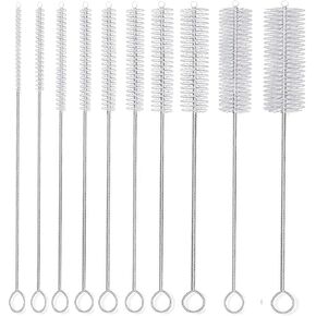 10 Pcs Metal Straw Cleaner Brush, Long Straw Cleaner Brush Kit for Stanley - (10-Size) Extra Long Pipe Cleaners, Tube Cleaning Brush for Tumbler, Sippy Cup, Bottle