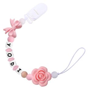 تخصيص اسم حامل مقاطع Pacifier ، سلسلة مصاصة مخصصة مع اسم الأولاد والبنات (ب)