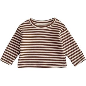 1.0 Baby Newborn Infant Girls Boys Spring Autumn Striped Long Sleeve Tshirt Undershirt Tops Clothes
