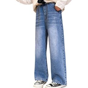 Baby Girl Toddler Kids Girl Denim Jeans Straight Wide Leg Y2K Jean Distressed Baggy Jeans Baby Pants Toddler