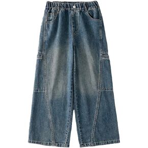 Girls' Work Jeans Spring Summer and Autumn New Models for Middle and Large Children with Baby Leggings 0to3 Months Girl