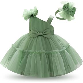 Ibtom Castle Baby Flower Girl Dress Bowknot Tulle Tuulle Tutu Dresses Infant Toddler Pageant Wedding Ordust Birth