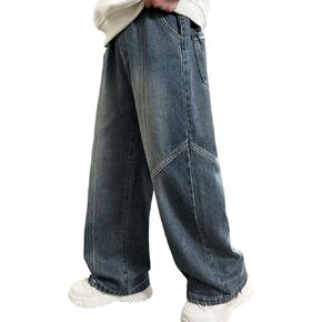 Baby Boys and Toddler Jeans Y2k Vacation Beach Pants Baggy Stretchy Denim Pant Wide Leg Fashion Jeans with Pockets