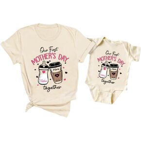 First Mothers Day Matching Outfits, Our First Mothers Day Matching Shirts, 1 st Mother Day, First Mom and Baby Gift