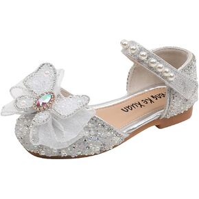 Baby Girls Sparkly Mary Jane Dresses Shoes Bowknot Princess Shoes Dance Performance Shoes Toddler Girls Casual Shoes