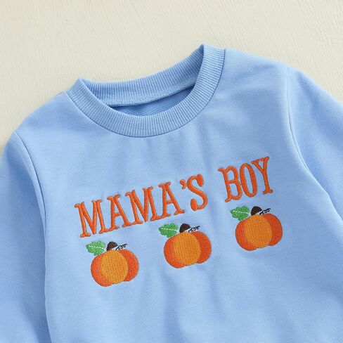 Toddler Baby Boys Halloween Outfits 2pcs Infant Fall Clothes Long Sleeve Pumpkin Sweatshirt and Pants Sets in Saudi Arabia