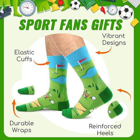 Zmart Unisex Funny Socks Golf Socks for Men Funny Golfing Socks Golfing Socks, Golf Gifts for Men Women Gifts for Golfers Funny Golf Gifts in Green in Saudi Arabia