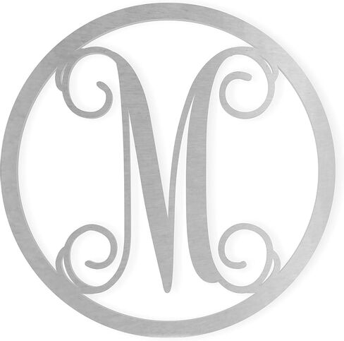 Jess and Jessica Metal Letter M, Monogram Outdoor Wreath Wall Letters, Hanging Door Sign, Large for Wall Decor, Metal Cursive Font Decor, Wedding Font in Saudi Arabia