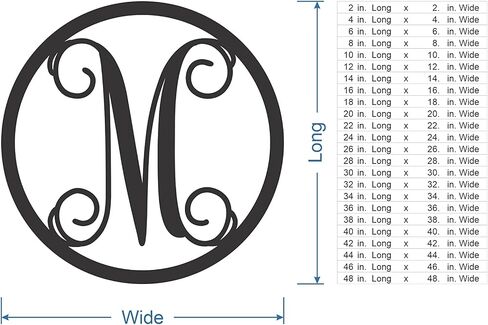 Jess and Jessica Metal Letter M, Monogram Outdoor Wreath Wall Letters, Hanging Door Sign, Large for Wall Decor, Metal Cursive Font Decor, Wedding Font in Saudi Arabia