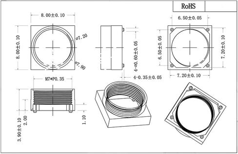 M7 Lens Mount 8 × 8 ملحقات CCTV (M7 Mount 7mm) in Kuwait