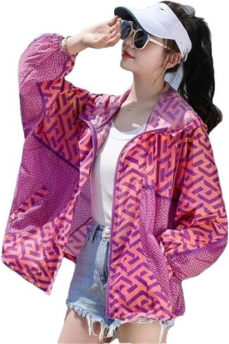 Women Hooded Sun Protection Clothing Thin Coat Tops Female Loose Breathable UV Protection Jackets in Saudi Arabia