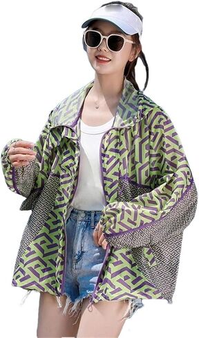 Women Hooded Sun Protection Clothing Thin Coat Tops Female Loose Breathable UV Protection Jackets in Saudi Arabia