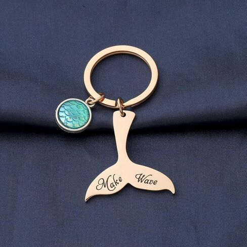 TGBJE Mermaid Tail Keychain Make Waves Keychain Inspirational Gift for Her in Saudi Arabia