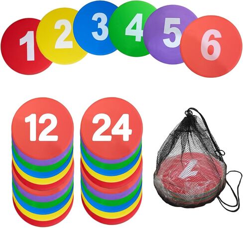 9 Inch Spot Markers Multicolor Number Football Yard Markers Anti-Slip Floor Spot Markers for Soccer Training in Kuwait