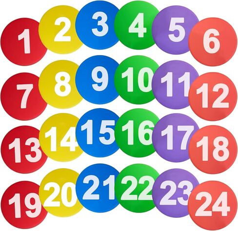 9 Inch Spot Markers Multicolor Number Football Yard Markers Anti-Slip Floor Spot Markers for Soccer Training in Kuwait