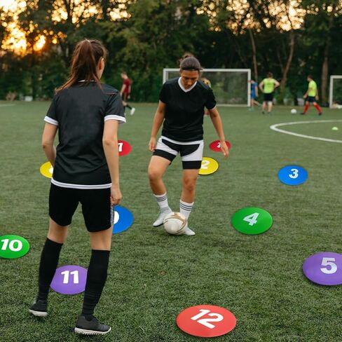 9 Inch Spot Markers Multicolor Number Football Yard Markers Anti-Slip Floor Spot Markers for Soccer Training in Kuwait