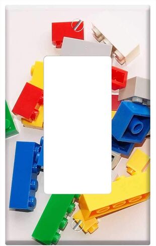 Switch Plate Outlet Cover - Toys Bricks Game Child Colorful Childhood in Saudi Arabia