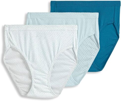 Jockey Women's Elance Breathe French Cut 3-Pack Violet Veil/Sandy Shimmer/Minty Mist 8 in Kuwait