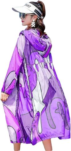 Women's Sun Protection Jacket Thin Loose Outdoor Anti-UV Printing Ladies Coat in Saudi Arabia