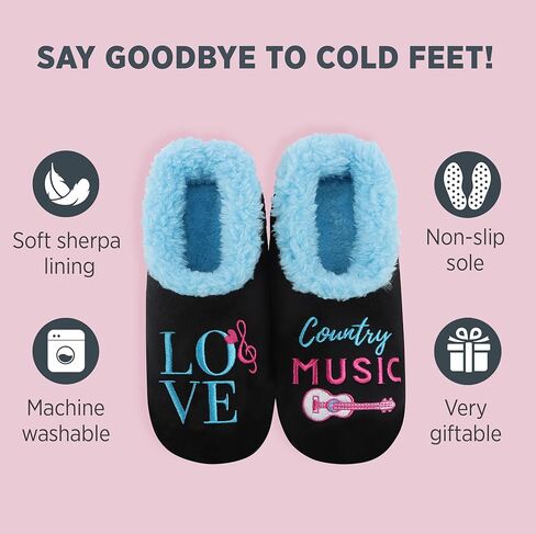 Snoozies Pairable Slipper Socks | Cozy and Fun House Slippers for Women, Fuzzy Slipper Socks |ith Unique Designs, Non Slip Socks - Watering Can - Medium in Saudi Arabia
