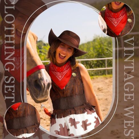 Ramede Cowgirl Costume for Women Girl Halloween Cosplay Western Cowgirl Theme Party Supplies Cowgirl Outfits Set Adult in Saudi Arabia