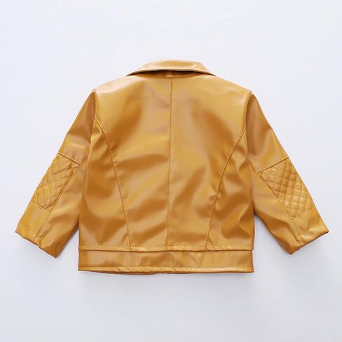 Moonker Baby Short Jacket Coat 1-5 Years Old,Toddler Boys Girls Kids Outerwear Autumn Winter Leather Outwear Clothes in Saudi Arabia