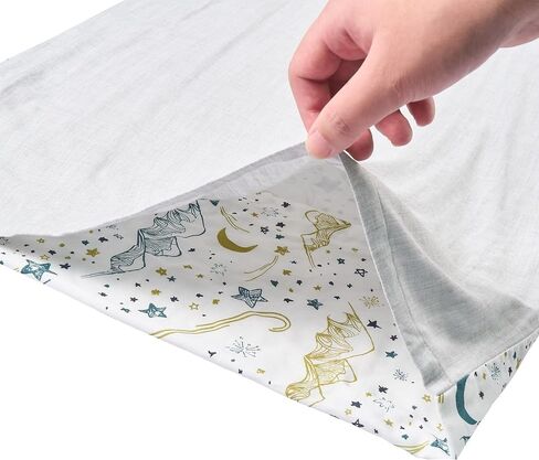 Toddler Pillow with Bamboo Viscose Pillowcase - Stars White, Medium (Silk) in Kuwait