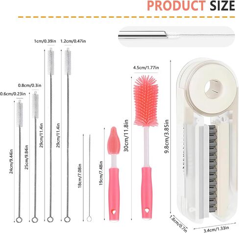 Cup Cleaning Kit,Multi Functional Bottle Brush and Long Straw Cleaner Brush,Cleaning Kit,Tumbler Cup Accessories in Saudi Arabia
