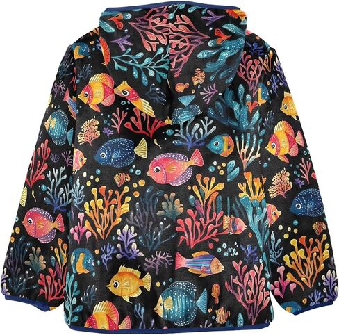 CHIFIGNO Girls Boys Fleece Hoody Jacket Boys Jackets with Pockets Warm Winter Outwear for Toddler and Kids in Kuwait