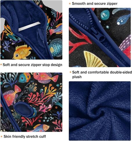 CHIFIGNO Girls Boys Fleece Hoody Jacket Boys Jackets with Pockets Warm Winter Outwear for Toddler and Kids in Kuwait