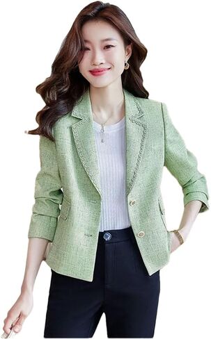Women Short Small Suit Jacket for Spring Autumn Korean Style Small Fragrance Suit Blazers Top in Saudi Arabia