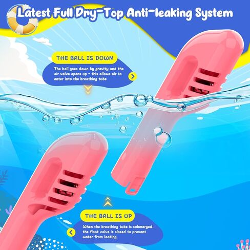 Jwintee Kids Full Face Snorkel Mask, Kids Snorkeling Set Gear with Camera Mount, Dry Top Anti-Leak Anti-Fog, 180 Degree Panoramic View in Saudi Arabia