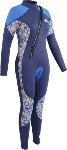 PROTAURI Wetsuit Women 3MM，Thicker Neoprene Diving Suit Front Zip Keep Warm in Cold Water, One Piece Full Body Wetsuits Long Sleeves Swimsuit UV Protection for Surfing/Scuba/Snorkeling/Swimming in Kuwait