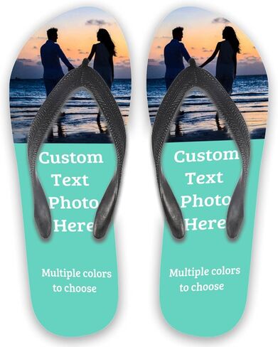 Custom Flip Flops Slides for Women Men Personalized sandal Slippers with Photo Text Bathroom Beach Indoor Outdoor Sandals in Saudi Arabia
