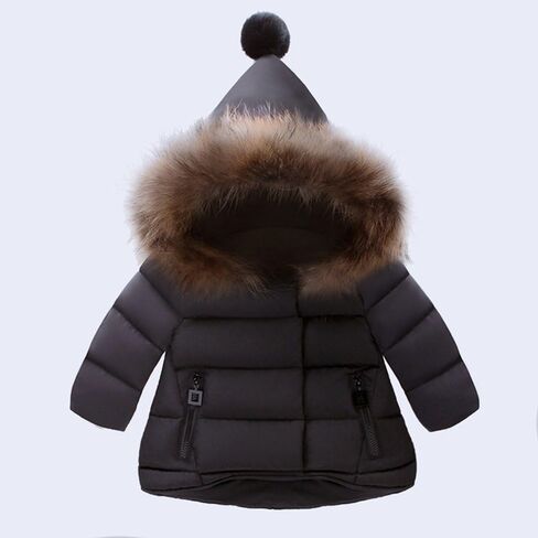 Baby Boys Winter Down Jacket Kids Hooded Down Coats Warm Parka with Faux Fur Trim Children Clothes 6M-5Y in Saudi Arabia