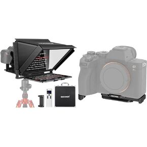 NEEWER X12 14 inch Aluminum Alloy Teleprompter for iPad Tablet Smartphone DSLR Cameras with Remote Control, A7 IV A7R IV A7R V A7S III Camera Baseplate Included