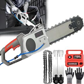 Heavy-Duty Electric Diamond Concrete Chain Saw - 6000rpm Professional Wall Cutter with Water-Cooled Wet Cutting,Anti-Vibration Handle & Dust Suppression for Pavement Masonry Cutting,480